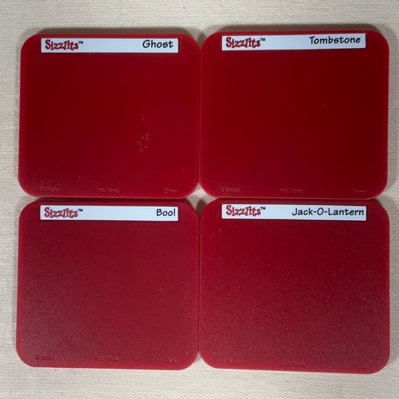 Sizzix Sizzlits Die lot of 4 Halloween Ghost, Tombstone, Boo!, Jack-o-Lantern - Picture 2 of 7